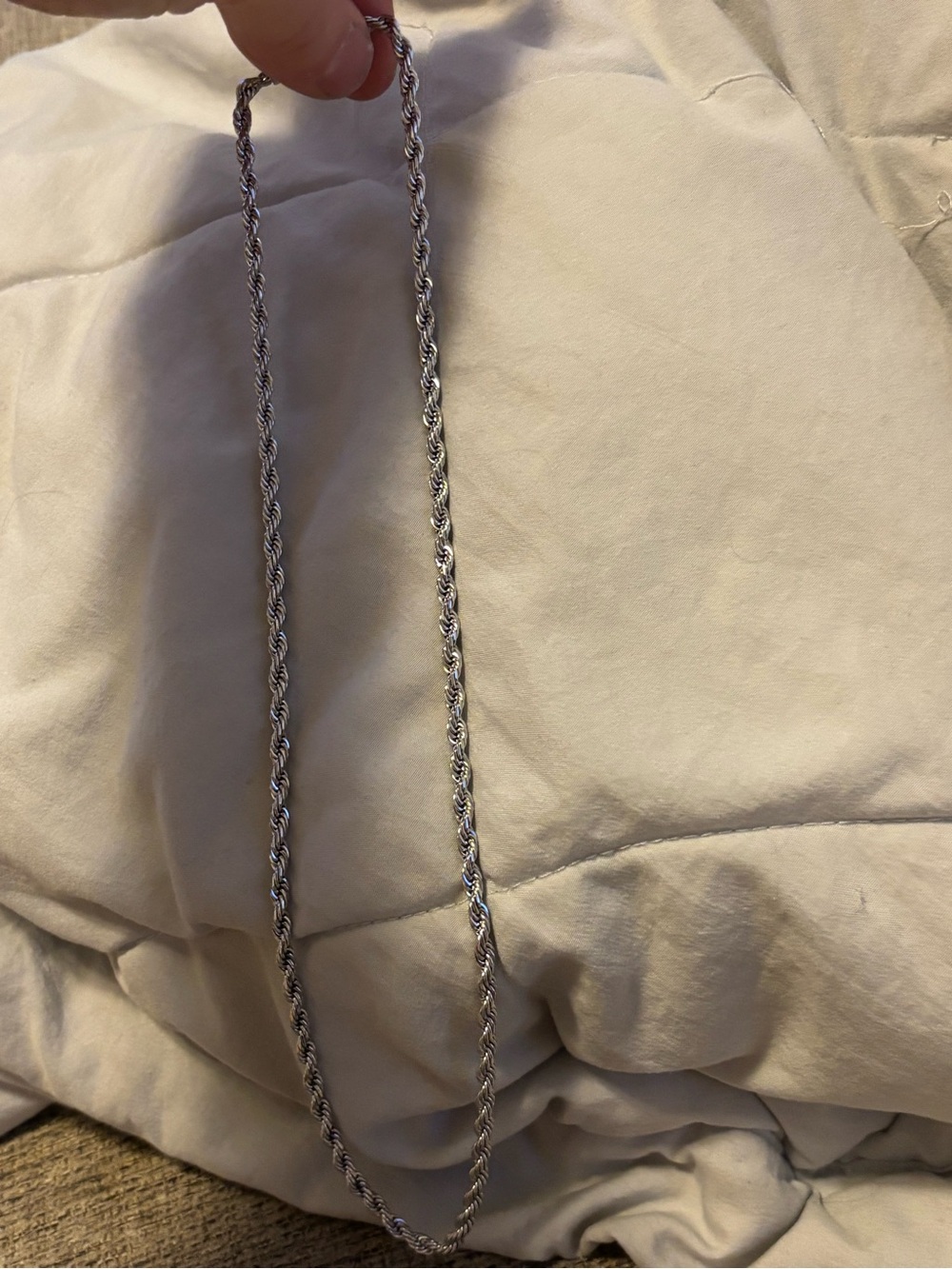 JAXXON Men's Silver Rope Chain Necklace - Picture 6 of 8